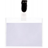 Pack de 25 Badges avec Clip 60 x 90 mm Transparent