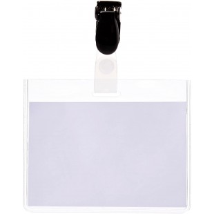 Pack de 25 Badges avec Clip 60 x 90 mm Transparent