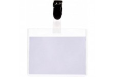 Pack de 25 Badges avec Clip 60 x 90 mm Transparent