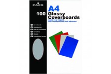 A4 Glossy Cardboard Couverture - Noir (Lot de 100)