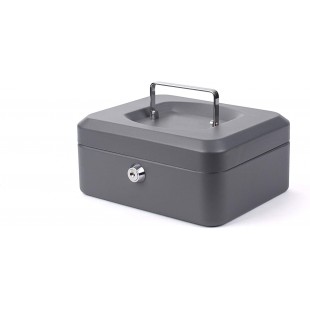 Pavo premium caisse a  monnaie avec serrure a  cylindre avec 2 cles/20 x 16 x 9 cm (gris fonce)