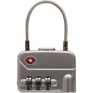 Pavo Premium TSA de Verrouillage avec cable de Verrouillage en Aluminium avec 3 Chiffres Code - 49 mm - 8046744