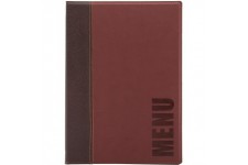 Securit MC-TRA4-WR Porte-menu en similicuir avec 1 insert double face Bordeaux Format A4