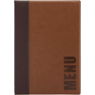 SECURIT Protege-Menu Simili Cuir de la Gamme Tendance - A4, 1 Double Insert Inclus (presente 4 Pages A4)