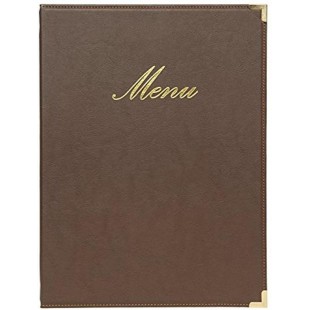 Securit Protege-menu Simili cuir de la Gamme Classique A4, 1 Double Insert Inclus (presente 4 Pages A4)