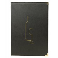 Securit Carte Des Vins Simili cuir de la Gamme Classique - A4 avec 2 Double Inserts (presente 8 Pages A4)