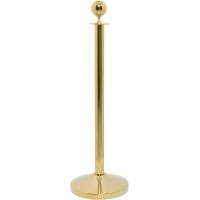 SECURIT Classic Barriere de Base Ronde - Or - Tete Plate Post 100 cm et 31 x 31 cm