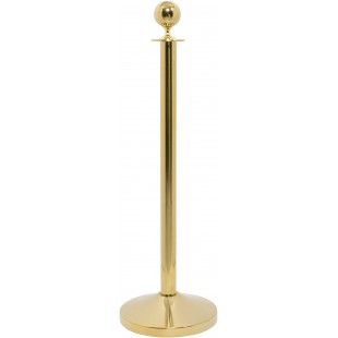 SECURIT Classic Barriere de Base Ronde - Or - Tete Plate Post 100 cm et 31 x 31 cm