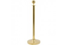 SECURIT Classic Barriere de Base Ronde - Or - Tete Plate Post 100 cm et 31 x 31 cm