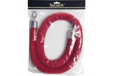 SECURIT Classic Range Barrier System Rope Chrome Ends. Red