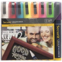SECURIT Etui Lot de 8 Marqueurs ORIGINAL MEDIUM Craie Liquide Pte Biseautee Assortis