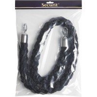 Vermes Cordon classique de securite en corde Noir/extremites chromees