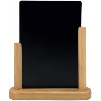 Securit Tableau noir pour menu avec petite tablette finition laquee Bord en teck 15 x 21 cm