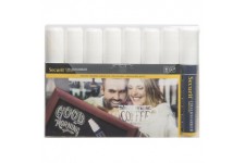 Securit Pochette de 8 marqueurs a  craie liquide pointe biseautee 7-15 mm Blanc