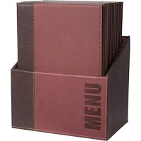 SECURIT Protege-menus Simili Cuir de la Gamme Tendance - A4 (x20) Plus Box, 1 Double Insert Inclus avec Chaque Menu (presente 4 