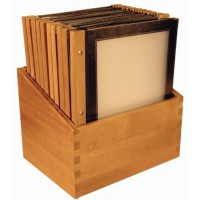 Boite protege-menus cadre en bois 20 porte-menus Securit noir - Format A4 - Bois