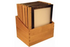 Boite protege-menus cadre en bois 20 porte-menus Securit noir - Format A4 - Bois
