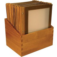 Securit Protege-menus A4 de la Gamme Wood (x20) Plus Box, 2 Inserts Inclus avec Chaque menu (presente 4 Pages A4)