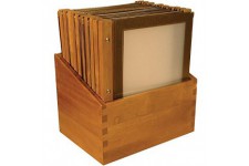 Securit Protege-menus A4 de la Gamme Wood (x20) Plus Box, 2 Inserts Inclus avec Chaque menu (presente 4 Pages A4)