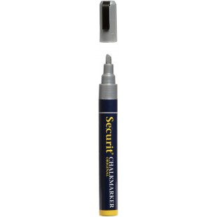Securit Marqueur a  craie liquide a  pointe biseautee Largeur du trait 2 x 6 mm argent