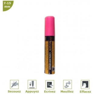 SECURIT Marqueur Craie Liquide ORIGINAL LARGE Biseautee 7 - 15 mm Rose