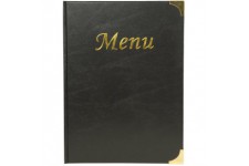 Securit Basic Protege-menu 4 Inserts Fixes (presente 8 pages A4) Noir