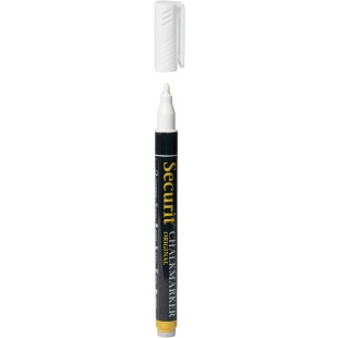 Securit Marqueur a  craie liquide, petite plume, Blanc (Sma100-wt)