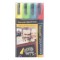 Securit Pochette de 4 marqueurs a  craie liquide pointe biseautee largeur du trait 2 mm x 6 mm (Assortiment de couleurs) (Import