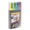 Securit Pochette de 4 marqueurs a  craie liquide pointe biseautee largeur du trait 2 mm x 6 mm (Assortiment de couleurs) (Import