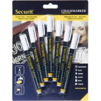 Securit Lot de 7 Feutres-Craie a  encre liquide Colore - Taille de mine 1-2mm