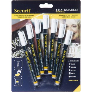 Securit Lot de 7 Feutres-Craie a  encre liquide Colore - Taille de mine 1-2mm