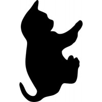 SECURIT Silhouette Cat Wall Chalk Board - Black