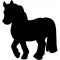 Securit Tableau noir mural en forme de cheval Noir