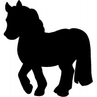 Securit Tableau noir mural en forme de cheval Noir