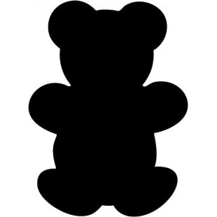 Securit Tableau noir mural en forme d'ourson Noir