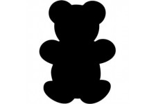 Securit Tableau noir mural en forme d'ourson Noir