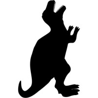 Securit Silhouette Tableau noir mural en forme de dinosaure Noir