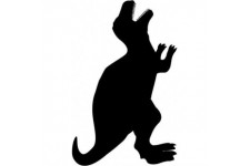 Securit Silhouette Tableau noir mural en forme de dinosaure Noir