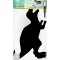 Securit Silhouette Tableau noir mural en forme de dinosaure Noir