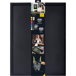Securit WBW-BL-60-80 Tableau noir avec cadre en bois