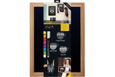 Securit Woody Tableau noir mural en teck 30 x 40 cm