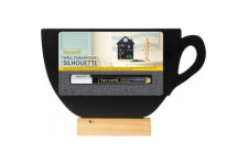 Securit Silhouette Ardoise ''Tasse'' - Base en Bois - Feutre-craie Inclus