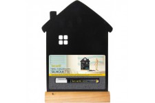 Securit Silhouette Ardoise ''Maison'' - Socle en Bois - Feutre-craie Inclus