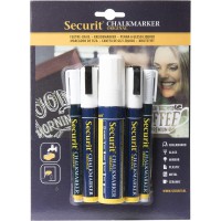 Securit Lot de 5 Feutres-Craie a  encre liquide - 1 Large, 2 Medium et 2 Petit Feutres