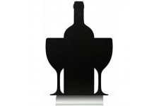 Securit ardoise de table socle alu en forme de bouteille de vin