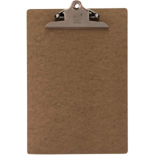 Securit en bois A4 bloc-notes de menu, Marron avec clip en acier inoxydable (Mc-cba4-br) Menu marron