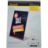 Securit PFT-ACL-A4 Porte-affiche en forme de L Transparent Format A4 Orientation portrait En forme de L