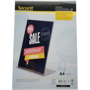 Securit PFT-ACL-A4 Porte-affiche en forme de L Transparent Format A4 Orientation portrait En forme de L