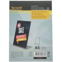 Securit Porte-affiche Transparent en forme de L Format A5
