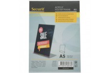 Securit Porte-affiche Transparent en forme de L Format A5